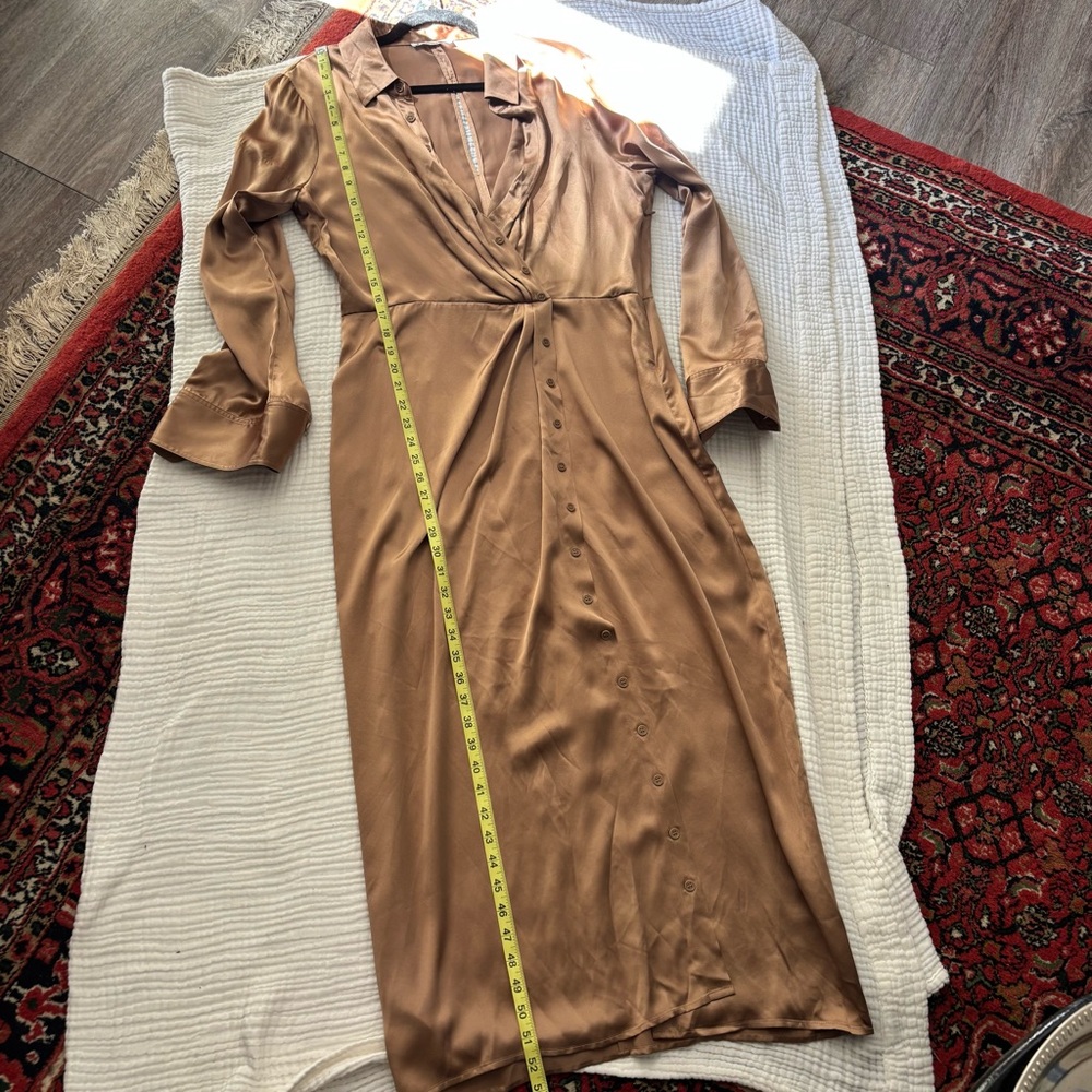 Reformation Satin Midi Dress in Rose Gold - Picture 12 of 12
